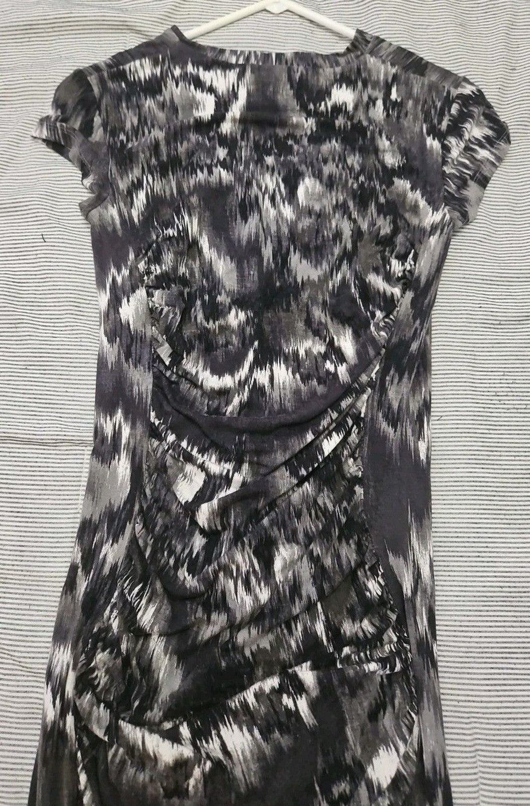 Kenneth Cole New York Women’s Sz Small Ruched Rite Dress Black & White Mosaic