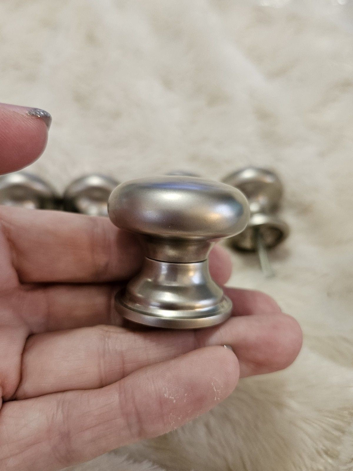 Set of 5 Liberty Brushed Nickel Cabinet Knobs Drawer Pulls 1.5" Diam.