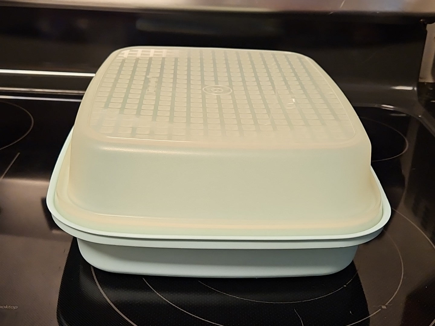 Vintage Tupperware Mint Green Season & Serve Marinade Dish W Lid 1295-7 & 1294-1