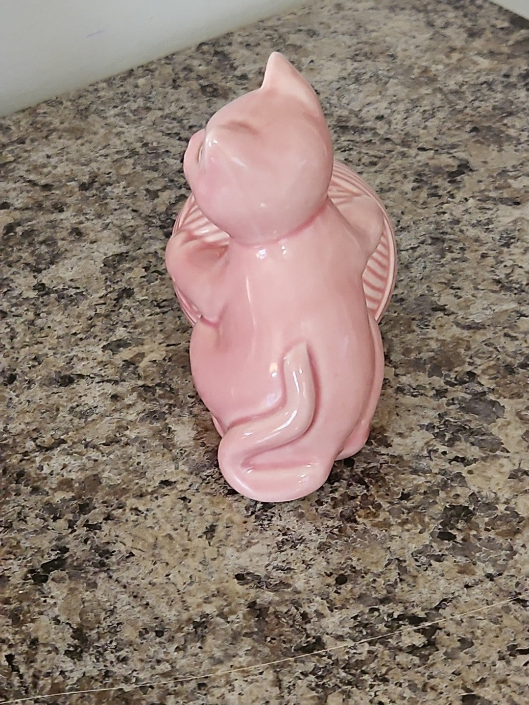 Prestige 1980 Pink Cat With Yarn Ball String Holder String Dispenser 4.5" X 5"