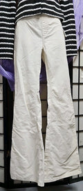 NWT Free People White Corduroy Bell Bottom Flare Jeans Pants Side Zip Sz 27