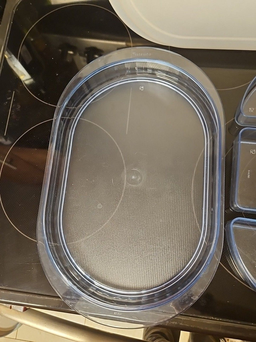 Vintage Tupperware Preludio Blue Acrylic Divided Serving Tray with Lid 2015A-1