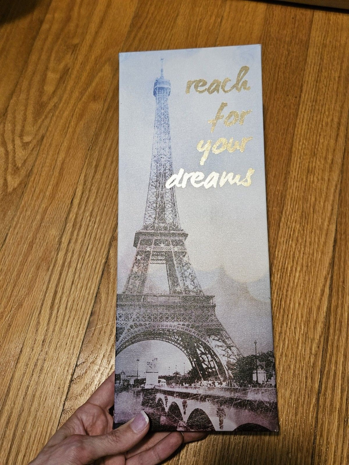 Eiffel Tower Paris France Skyline Inspirational Canvas Print  14" X 5.5"