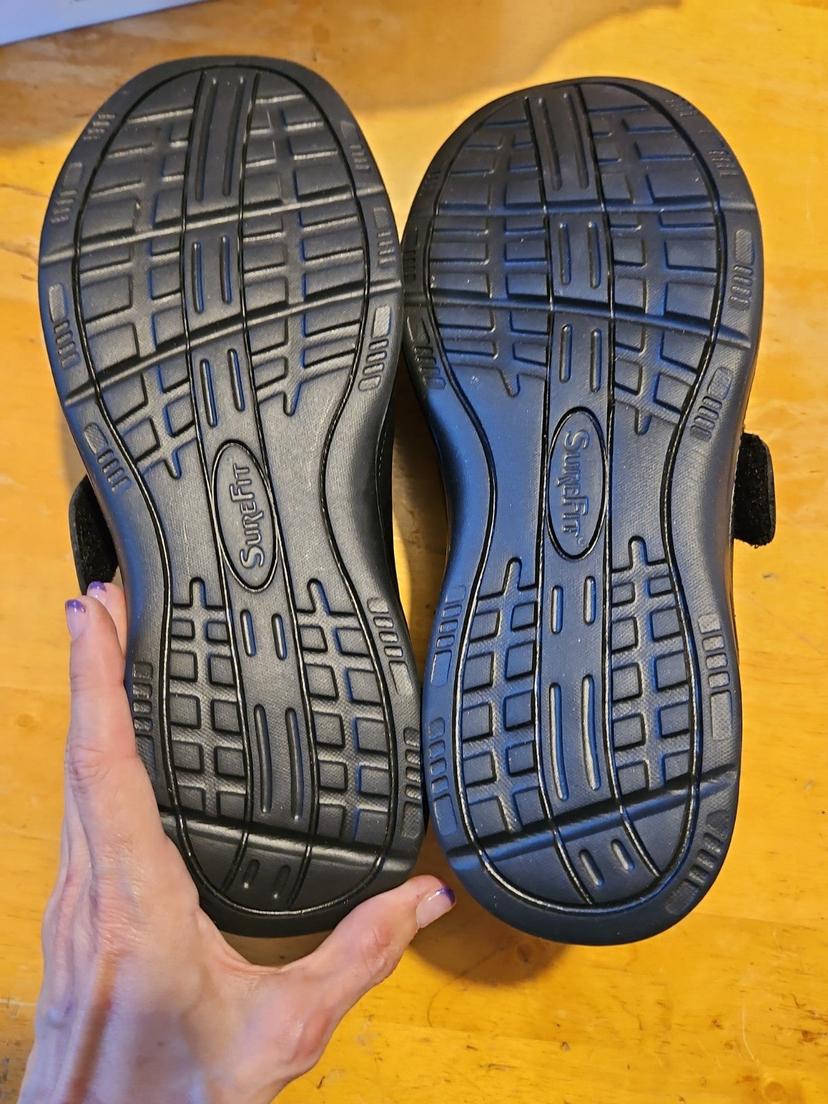 SureFit London Hook & Loop Moc Toe Shoes Soft Leather Black Men’s 12W EUC