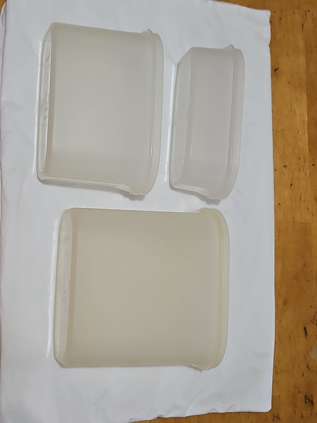 Set of 3 Vintage Tupperware Modular Mates  1613, 1612, 1611 Sz 1,2 & 3 W Red Lid