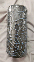NEW Black & Blue Halloween 3D Raised Spider Web Pillar Candle 6in X 3in