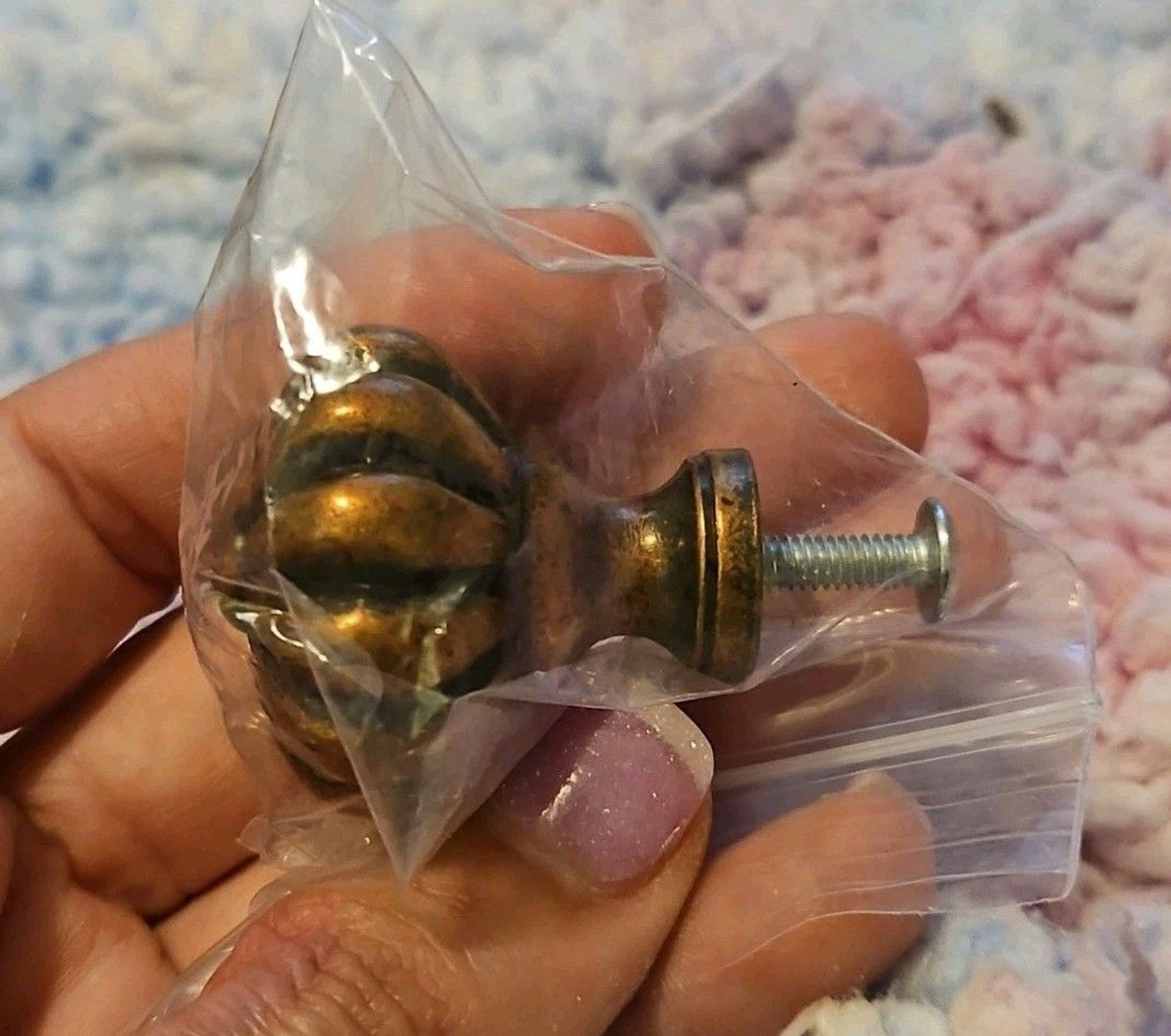 1 Heavy Metal Antique Vintage Look Copper Tone Drawer Knob Cabinet 1  1/4" NIP
