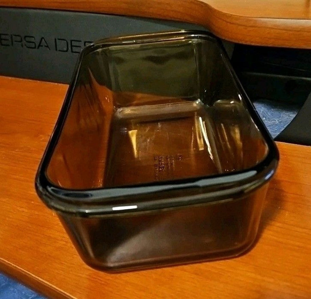 Pyrex Amber Brown Glass 1.5 QT Casserole Dish Bread Loaf Pan #213 8.5x4.5x2.5