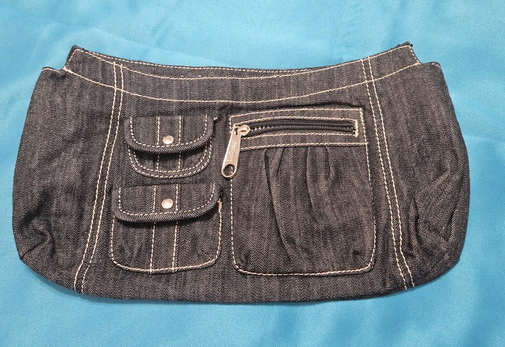 NWOT Thirty-One Fitted Purse Skirt Dark Wash Denim With Pocket Accents