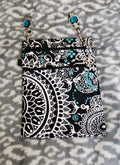 Hip Klips Thermal Bali Teal XL With Teal Gem Accents RFID EMF Lined Pocket