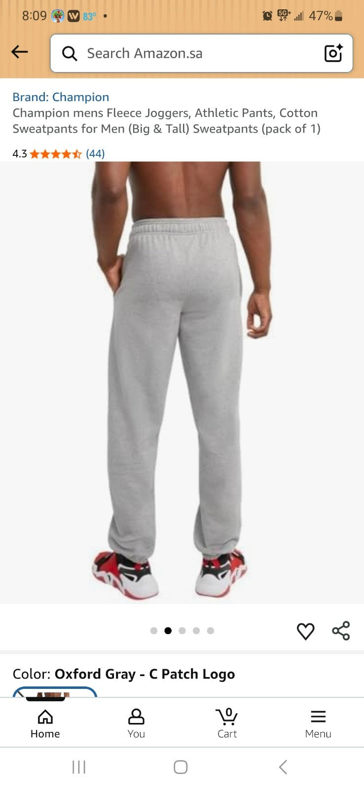 NWT Champion Powerblend Relaxed Bottom Pants Fleece Sweatpants Gray 3XL