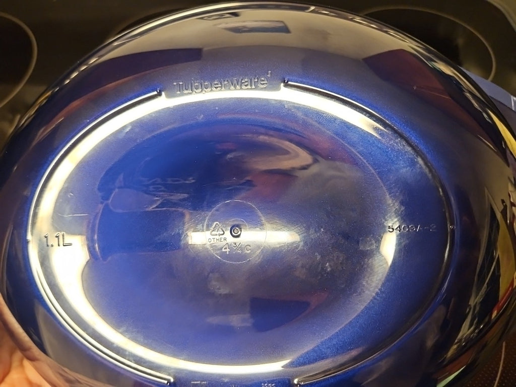 Vintage Tupperware Heat & Serve Oval 4-3/4 Cup 1.1 L 5409A Blue Indigo NWOT