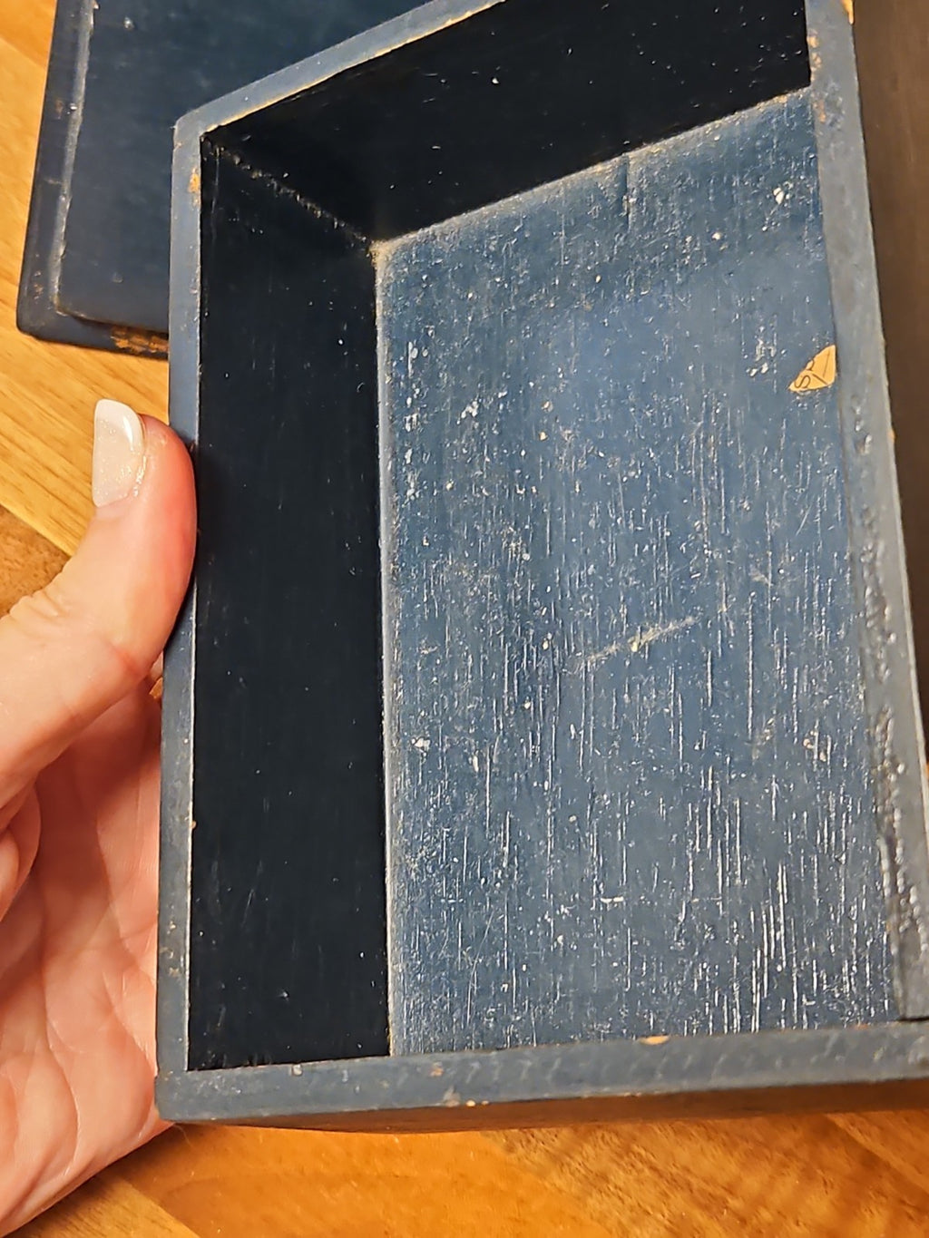 Vintage Art Deco Black Metal Scottie Dog On Wooden Trinket Box 1930s 5.75"×4.25"