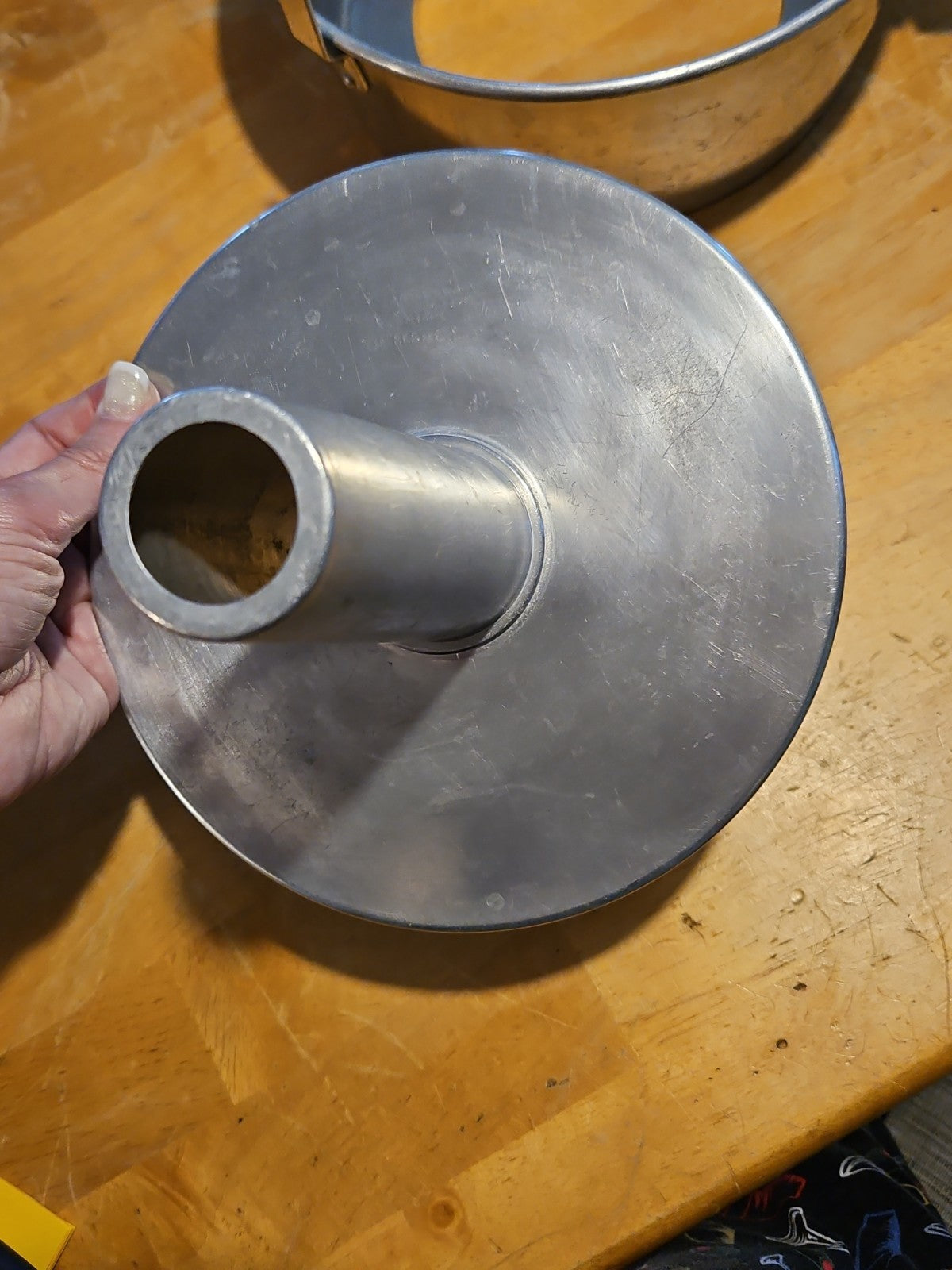 Vintage Mirro Aluminum 10" Angel Food Cake Pan W/ Base Insert 5394M 2 Piece Set