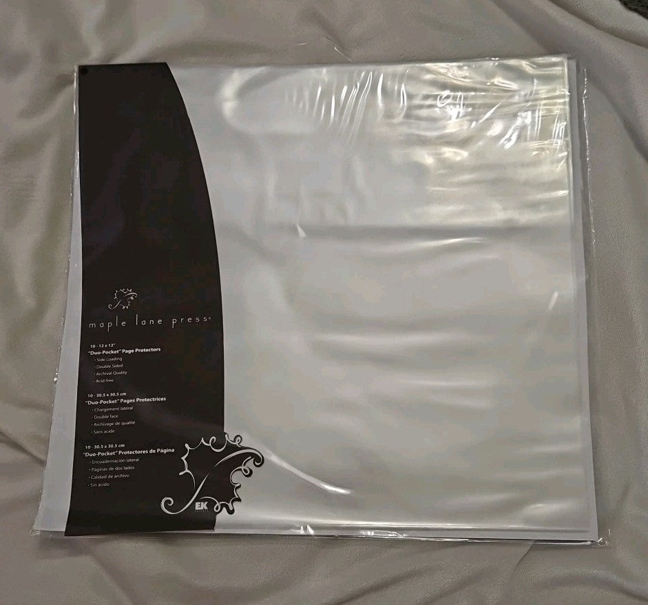 NIP Maple Lane Press 12"×12" Duo-Pocket Page Protectors 10 Page Refill Pack