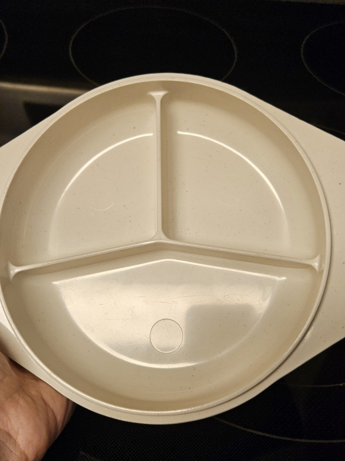 Vintage Nordic Ware Three For One Divided Microwave Oven Safe Dish No Lid 7"