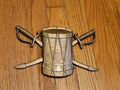 Vintage 1970's Sexton Metal Wall Plaque Hanging Drum with Sabers #576