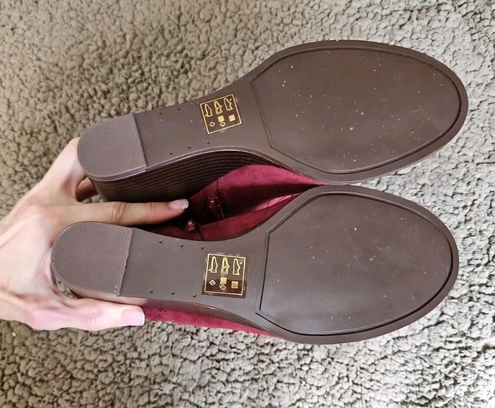 MARKET & SPRUCE Women's Burgundy Serah Faux Suede Boots, Size 10, NIP
