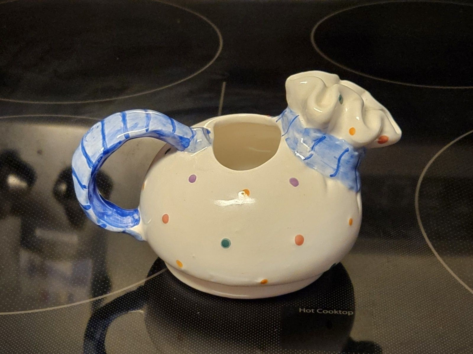 Vintage Himark Blue & White Colored Polka Dot Creamer, Small Tea Pot
