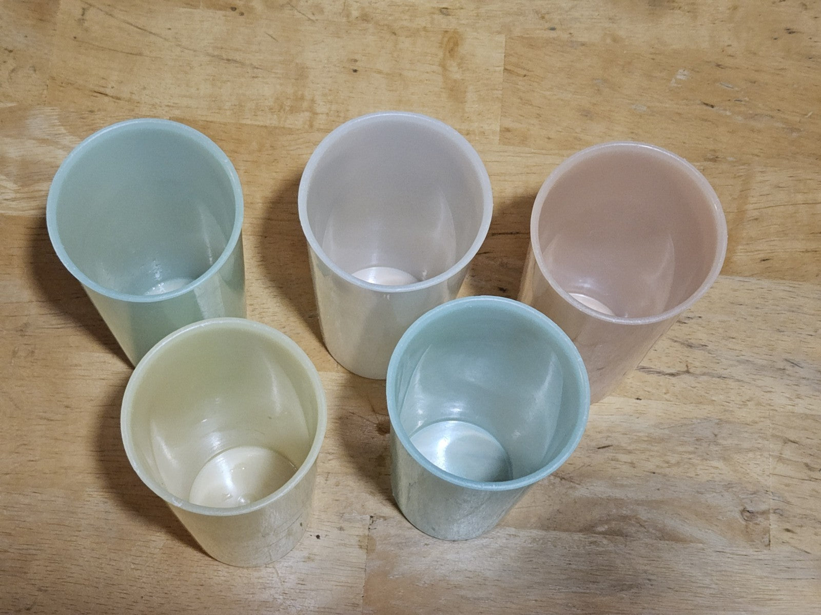 Vintage Lot of 5 Tupperware 115 12oz Pastel Tumblers Juice Cups Retro 1970's