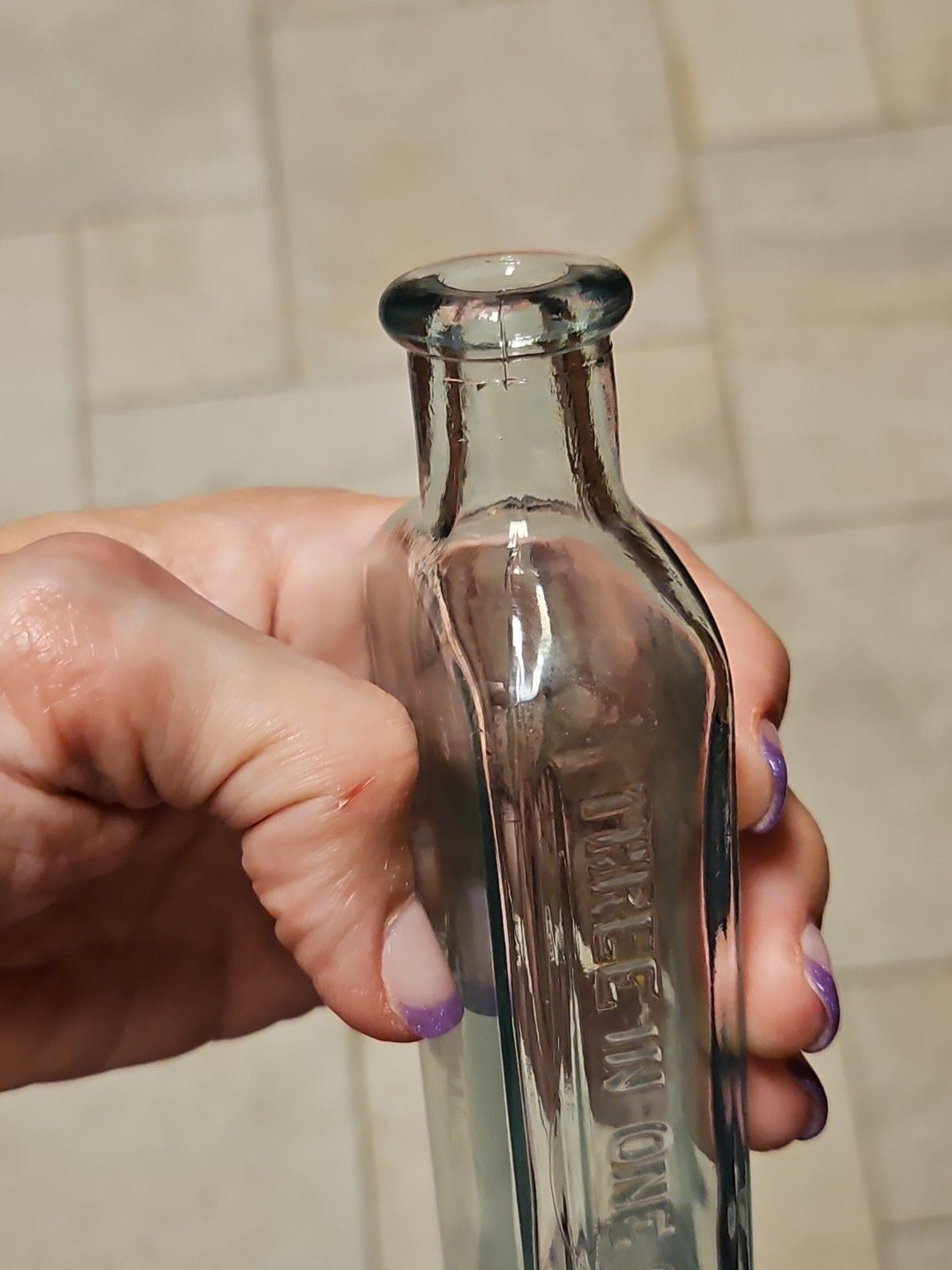 Set Of 2 Antique 3rd Gen 1900's Antique Three In One 3 in 1 Oil Glass Bottles