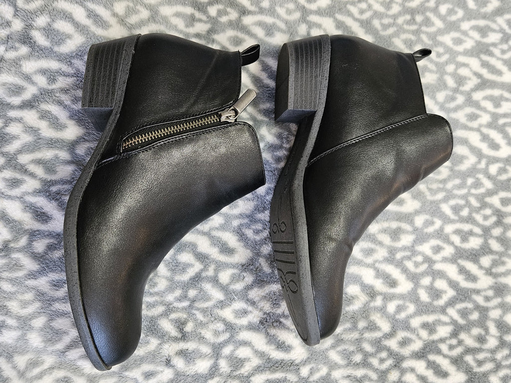 Sonoma Goods For Life Millo Black Ankle Boots Zip-up Women’s Size 9 EUC