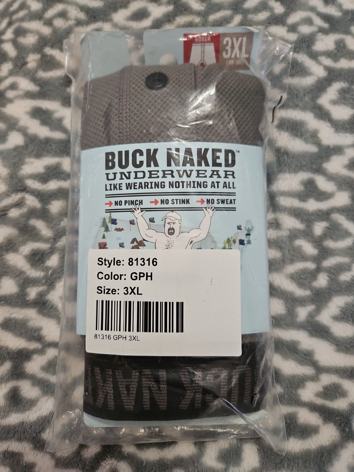 Duluth Trading Company Men's Buck Naked Boxers Graphite Gray 3XL NIP