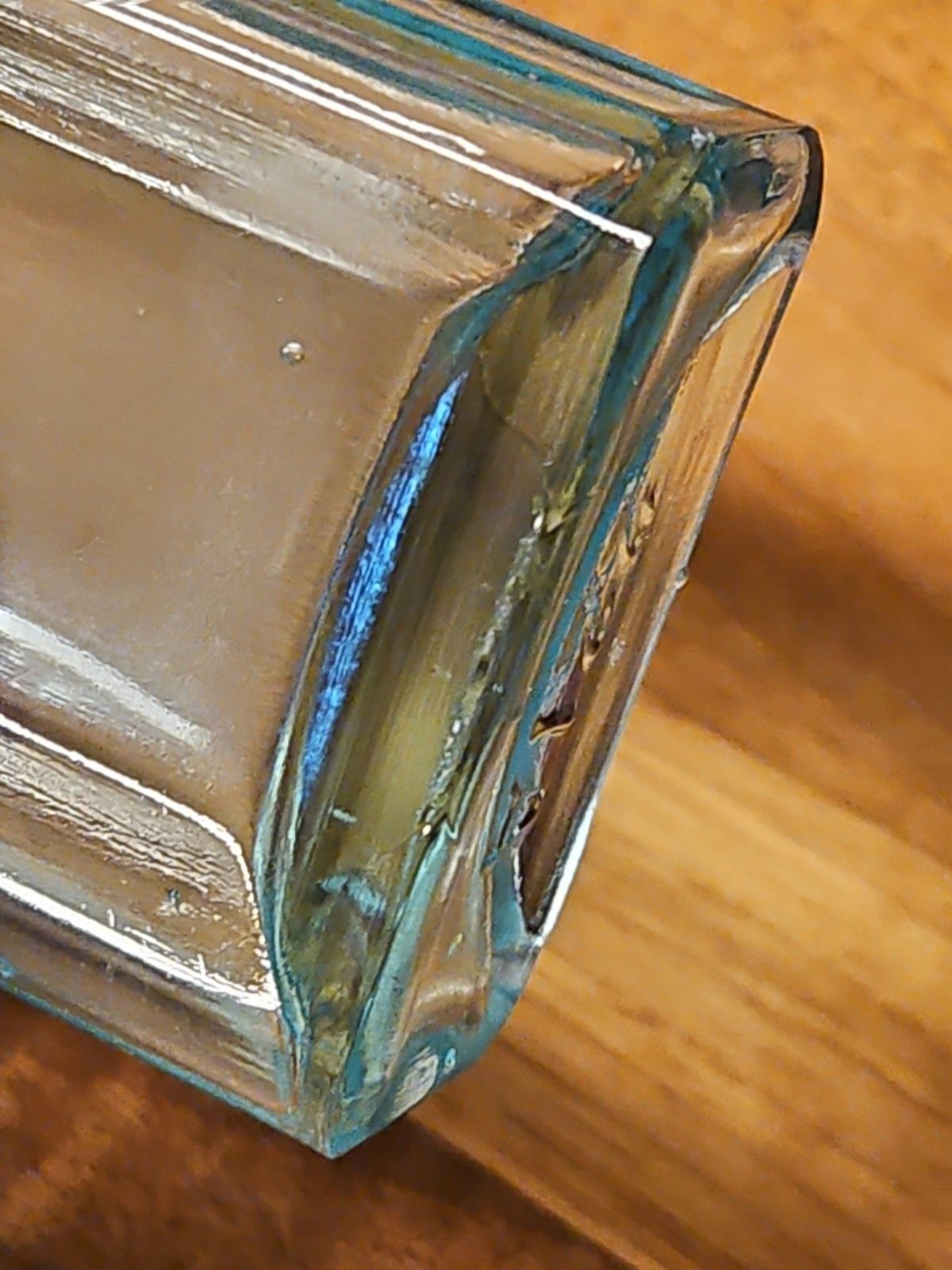 Set Of 2 Antique Medicine Bottles 5.5" & 4.75" Clear Aqua & Grey EUC