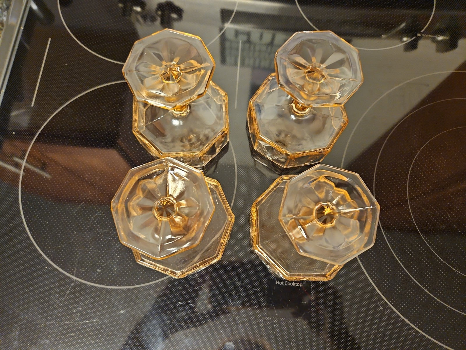 Set of 8 Vintage McKee "Tricia" Pink Depression Glass Art Deco Octagon Coupes